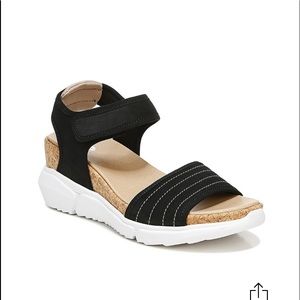 DrSchooll’s Hey Girl Wedge Sandal Color-Black Size- 9 1/2 NWT